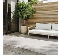 benuta Basic Alfombra Exterior Interior Lou - Blanco 140x200 cm - Resistente a la Intemperie & UV - para Balcón, Terraza, Jardín - Cocina, Dormitorio, Salon & Sala de Estar - Fácil de Limpiar