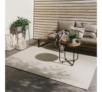 benuta Basic Alfombra Exterior Iowa - Crema 300x300 cm - Estilo Yute Boho - Resistente al Clima y UV para balcón, terraza, jardín, Cocina y Sala - Duradera y Robusta - También Apta para Interiores