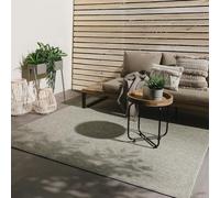 benuta Basic Alfombra Exterior Iowa - Gris Claro 195x195 cm - Estilo Yute Boho - Resistente al Clima, UV para balcón, terraza, jardín, Cocina, Sala - Duradera y Robusta - También Apta para Interiores