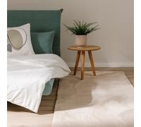 benuta Basic Alfombra Salon Furry - Beis 80x300 cm - De Piel sintética - Suave para Sala y Dormitorio - Base Antideslizante - Lavable - Compatible con calefacción bajo Suelo