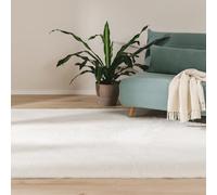 benuta Basic Alfombra Salon Furry - Crema 160x230 cm - De Piel sintética - Suave para Sala y Dormitorio - Base Antideslizante - Lavable - Compatible con calefacción bajo Suelo