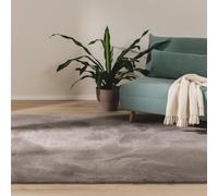 benuta Basic Alfombra Salon Furry - Gris 120x170 cm - De Piel sintética - Suave para Sala y Dormitorio - Base Antideslizante - Lavable - Compatible con calefacción bajo Suelo
