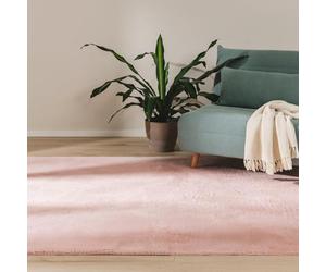 benuta Basic Alfombra Salon Furry - Rosa 60x120 cm - De Piel sintética - Suave para Sala y Dormitorio - Base Antideslizante - Lavable - Compatible con calefacción bajo Suelo