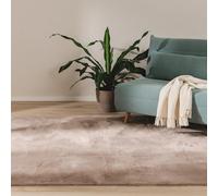 benuta Basic Alfombra Salon Furry - Topo 140x200 cm - De Piel sintética - Suave para Sala y Dormitorio - Base Antideslizante - Lavable - Compatible con calefacción bajo Suelo