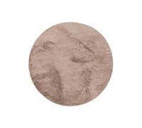 benuta Basic Alfombra Salon Furry - Topo Redonda 120 cm - Suave para Dormitorio y Sala de Estar - Fibra sintética - Reverso Antideslizante - Lavable - Apta para Suelos radiantes