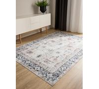 benuta Basic Alfombra Salon George - Crema/Gris 80x150 cm - Fibra sintética - Lavable - Rectangular & Estilo: Vintage, Elegante, Retro, Abstracto para Sala de Estar, Dormitorio, Entrada