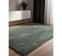 benuta Basic Alfombra Salon Pelo Largo Sohari salón - Verde Claro 200x250 cm - Minimalista - Suave Lavable - Dormitorio, Pasillo, Comedor - Suelo Radiante
