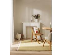 benuta Karla Pop Alfombra de lana - Verde 120 x 170 cm - Lana - Rectangular & en estilo: flecos, liso, Natural Living - Fácil de limpiar para salón dormitorio