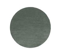 benuta NATURALS Alfombra Redonda de Lana Curvada de 150 cm de diámetro, Redonda, Color Verde
