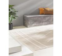 benuta Nest Alfombra Exterior Interior Bonte - Crema 240x340 cm - Resistente y Fácil de Limpiar - para Balcón, Terraza, Jardín - Cocina & Sala de Estar - Geométrica, Estilo Boho, Hygge Cozy