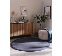 benuta Nest Alfombra Exterior Interior Sisal Sana - Azul Redonda 150 cm - Robusta para Comedor, Dormitorio, Salon & Sala de Estar - 100% Fibra Natural - Diseño Atemporal