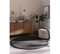 benuta Nest Alfombra Exterior Interior Sisal Sana - Negro Redonda 250 cm - Robusta para Comedor, Dormitorio, Salon & Sala de Estar - 100% Fibra Natural - Diseño Atemporal