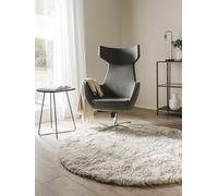 benuta Nest Alfombra Salon de Pelo Largo Whisper - Beige Redonda 160 cm - Suave y Acogedora para Dormitorio y Sala de Estar - Fácil de Limpiar - Apta para Suelos radiantes