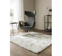 benuta Nest Alfombra Salon de Pelo Largo Whisper - Blanco 60x60 cm - Suave y Acogedora para Dormitorio y Sala de Estar - Fácil de Limpiar - Apta para Suelos radiantes