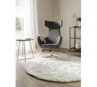 benuta Nest Alfombra Salon de Pelo Largo Whisper - Blanco Redonda 80 cm - Suave y Acogedora para Dormitorio y Sala de Estar - Fácil de Limpiar - Apta para Suelos radiantes