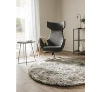 benuta Nest Alfombra Salon de Pelo Largo Whisper - Gris Redonda 80 cm - Suave y Acogedora para Dormitorio y Sala de Estar - Fácil de Limpiar - Apta para Suelos radiantes