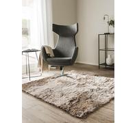 benuta Nest Alfombra Salon de Pelo Largo Whisper - Marrón Claro 60x60 cm - Suave y Acogedora para Dormitorio y Sala de Estar - Fácil de Limpiar - Apta para Suelos radiantes