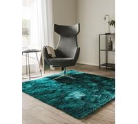 benuta Nest Alfombra Salon de Pelo Largo Whisper - Turquesa 150x150 cm - Suave y Acogedora para Dormitorio y Sala de Estar - Fácil de Limpiar - Apta para Suelos radiantes