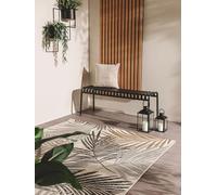 Benuta Nest Cleo - Alfombra de Fibra sintética, Adecuada para Exteriores, Rectangular y en Estilo: Botanicals & Florals, fácil de Limpiar, para salón, Dormitorio, Color Negro, 200 x 300 cm