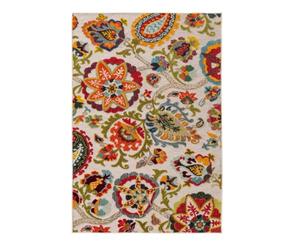 benuta Nest Noelia - Alfombra - Fibra sintética - Adecuada para exteriores - Rectangular & en estilo: Botanicals & Florals, Retro - Fácil de limpiar para salón dormitorio, multicolor, 200 x 290 cm