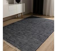 benuta Pop Alfombra Algodón Tom - Azul Oscuro 120x170 cm - Tejida a Mano para Dormitorio, Sala de Estar y Salon - 100% Reciclado - Apta para Suelos radiantes