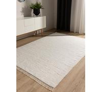 benuta Tom Pop - Alfombra de algodón (80 x 150 cm, tejida a mano, 100% algodón reciclado), color blanco