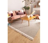 benuta Pop - Alfombra de lana Karla - Gris 80x120 cm - Algodón, lana - Rectangular y en estilo: liso, Hygge y acogedor, minimalista - De fácil cuidado para salón dormitorio