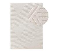 benuta Pop Alfombra Exterior Interior Mars - Crema 160x230 cm - Relieve Abstracto para Balcón, Terraza, Jardín - Cocina, Dormitorio, Salon - Fácil de Limpiar - Apta para Suelos radiantes