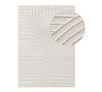 benuta Pop Alfombra Exterior Interior Mars - Crema 200x290 cm - Relieve Abstracto para Balcón, Terraza, Jardín - Cocina, Dormitorio, Salon - Fácil de Limpiar - Apta para Suelos radiantes
