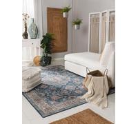 benuta Pop Alfombra Salon Laury - Azul 120x170 cm - Fibra sintética - Rectangular & Estilo: Vintage, Elegante, Retro, Abstracto para Sala de Estar, Comedor, Dormitorio, Entrada