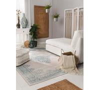 benuta Pop Alfombra Salon Laury - Turquesa 160x230 cm - Fibra sintética - Rectangular & Estilo: Vintage, Elegante, Retro, Abstracto para Sala de Estar, Comedor, Dormitorio, Entrada