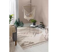 benuta Pop Alfombra Salon OYO - Crema 200x290 cm - Elegante Estética Boho para Dormitorio y Sala de Estar - Tejida a Máquina - Apta para Suelos radiantes