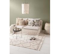 benuta Pop Alfombra Salon OYO - Crema 80x150 cm - Elegante Estética Boho para Dormitorio y Sala de Estar - Tejida a Máquina - Apta para Suelos radiantes