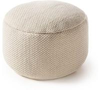 benuta Puf de lana hecho a mano Rocco - blanco