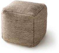 Benuta Puf de lana hecho a mano taupe 45x45x45