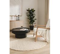 benuta Pure Rocco - Alfombra redonda de lana para salón, dormitorio, color crema, diámetro de 150 cm, redonda