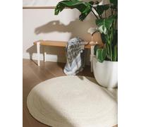 benuta Pure Alfombra Yute Jutta - Ivory Redonda 80 cm - Tejido a Mano para Dormitorio, Sala de Estar y Salon - Diseño Boho - Apta para Suelos radiantes