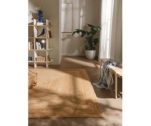benuta Pure Alfombra Yute Jutta - Natural 200x300 cm - Tejido a Mano para Dormitorio, Sala de Estar y Salon - Diseño Boho - Apta para Suelos radiantes