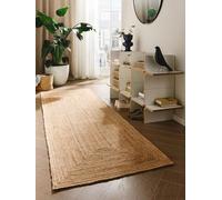 benuta Pure Alfombra Yute Jutta - Natural 80x250 cm - Tejido a Mano para Dormitorio, Sala de Estar y Salon - Diseño Boho - Apta para Suelos radiantes