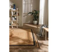 benuta Pure Alfombra Yute Jutta - Negro 160x230 cm - Tejido a Mano para Dormitorio, Sala de Estar y Salon - Diseño Boho - Apta para Suelos radiantes