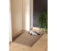 benuta Pure Greta - Felpudo 100% sisal - Rectangular & en estilo: cenefa, liso, Natural Living, Scandi Living - Fácil de limpiar para salón, dormitorio, pasillo, terraza, balcón, gris, 60 x 90 cm