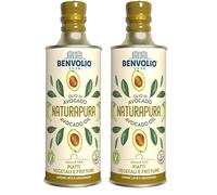 BENVOLIO - Aceite de Aguacate Desodorizado Naturapura 500 ml - Para Aderezos, Cocinar y Freír - Alternativa al Aceite de Oliva - Alto Punto de Humo - Uso Alimentario y Cosmético (Paquete de 2)