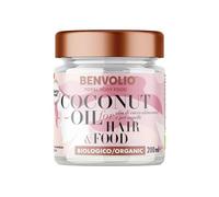 BENVOLIO - Aceite de Coco Para el Cabello Orgánico Bio Total Body Food | 200ml | Protector Térmico Pelo & Mascarilla Pelo | Fortalece y Hidrata | Para Cabello Rizado y Seco | Coconut Oil Hair