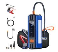 BENY Arrancador de Baterias de Coche con Compresor de Aire, 2000A/10000mAh Arrancador de Coches (para 7,0L de Gasolina o 4,0L de Diesel), Inflador Ruedas Coche 150PSI, con Power Bank y Linterna LED