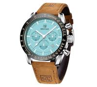 BENYAR by Relojes Hombre Cronógrafo Analógico Movimiento de Cuarzo Impermeable Luminoso Fecha Banda de Cuero Reloj de Pulsera Negocios Casual Diseñador Relojes Elegante Regalo para Hombres