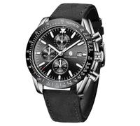 BENYAR by Relojes Hombre Cronógrafo Analógico Movimiento de Cuarzo Impermeable Luminoso Fecha Banda de Cuero Reloj de Pulsera Negocios Casual Diseñador Relojes Elegante Regalo para Hombres