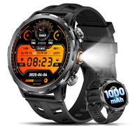 BENYAR Reloj Inteligente Hombre con 1000mAh/Linterna/1.7'' HD Grande Smartwatch Hombre con Llamadas/Doble Carga/IP68 Impermeable/100+ Modos Deportivos/Pulsómetro/Sueño/Pulsera Actividad Android iOS