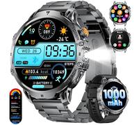 BENYAR SMART-Reloj Inteligente Hombre con 1000 mAh Batería Larga, 1,85'' Pantalla Grande Militar Smartwatch con Linterna LED, Llamadas para Android iOS, IP68 Impermeable 120+ Modos Deportivos, Negro