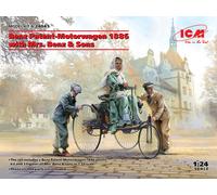 Benz Patent Motorwagen 1886 Con Mrs. Benz & Sons 1:24 Modelo Kit Icm