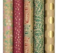 Benza - Paradise - Papel de regalo kraft marrón ecológico - 2 metros x 70 cm - 5 rollos